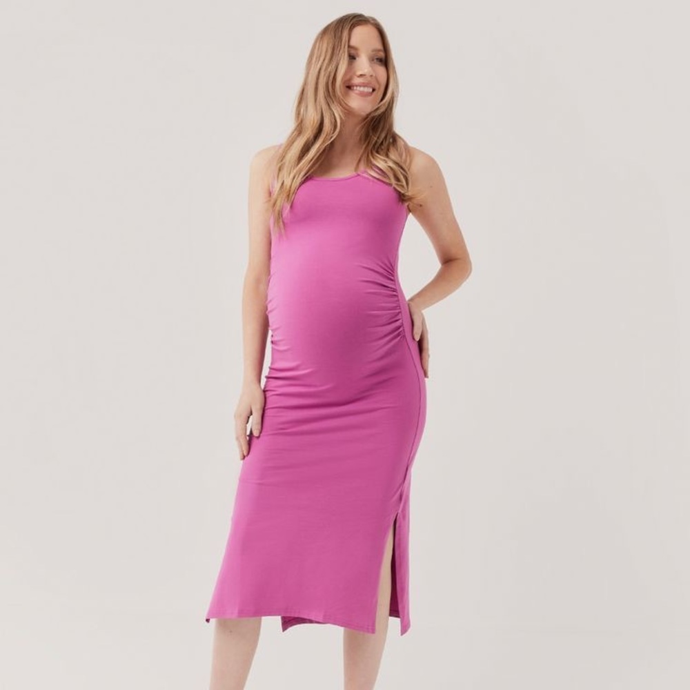Purple Pact Maternity Tank Midi Dress size Large